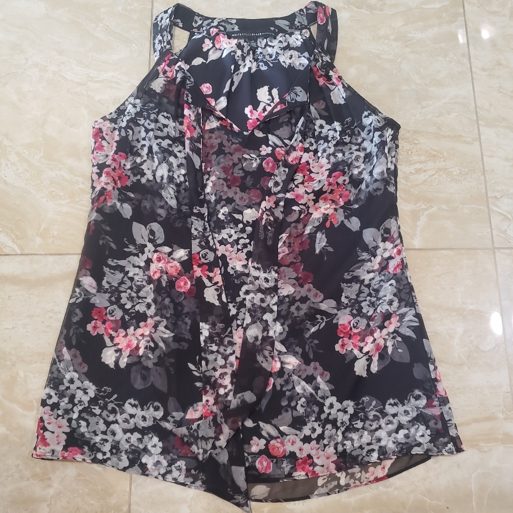 White House Black Market Floral Top - Picture 2 of 12